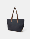 Accessorize textured zip top tote bag with contrast handles, imported from the UK