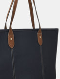 Accessorize textured zip top tote bag with contrast handles, imported from the UK