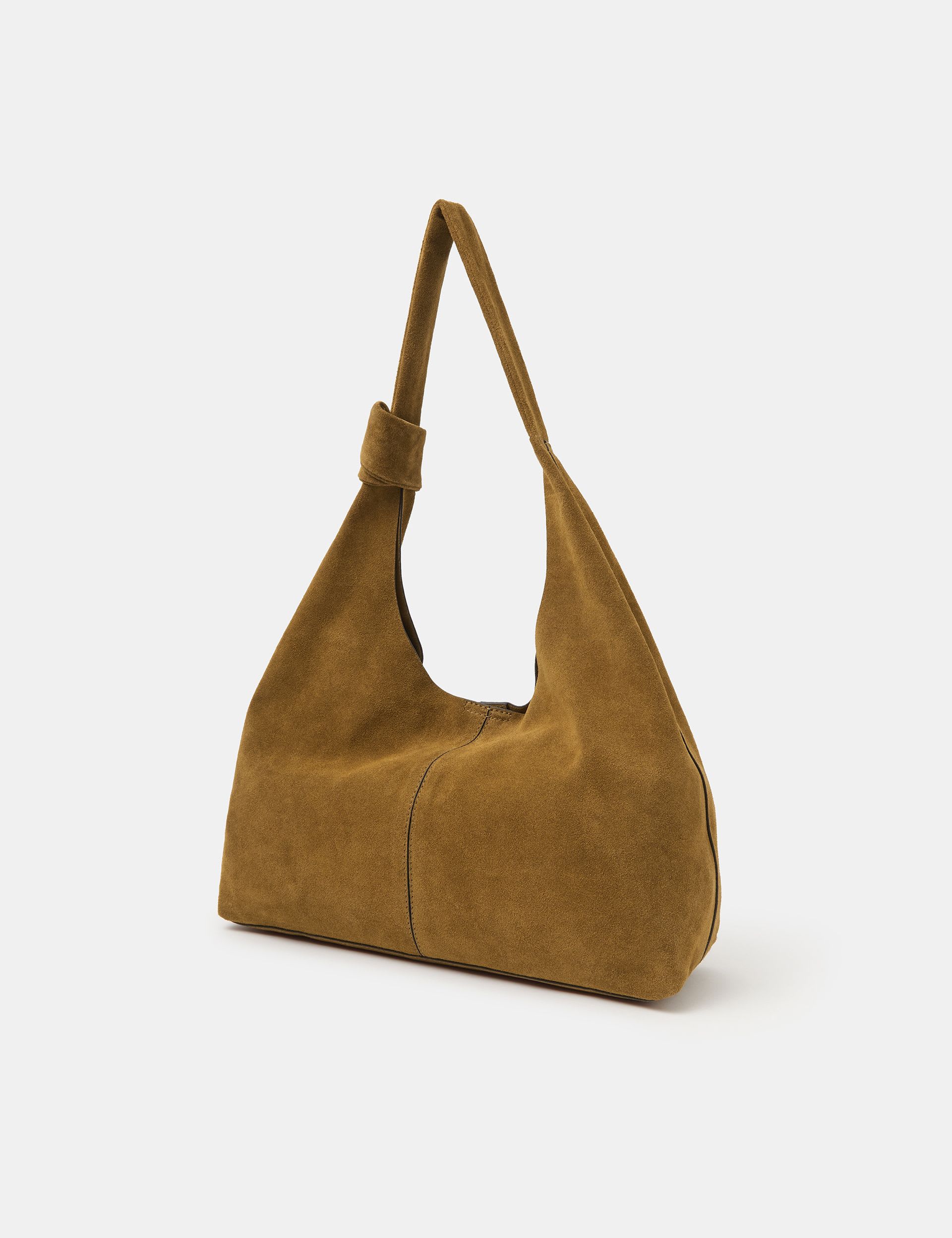 Accessorize suede shoulder bag knotted detail, imported from the UK