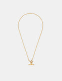 Accessorize 14ct gold plated T bar necklace with cubic zirconia (British brand)