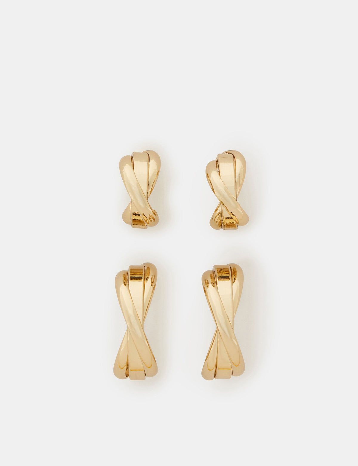 Accessorize gold plated twisted earrings two-pack (British brand)