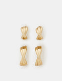 Accessorize gold plated twisted earrings two-pack (British brand)