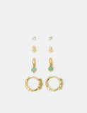 Accessorize gold plated aventurine earrings (British brand)