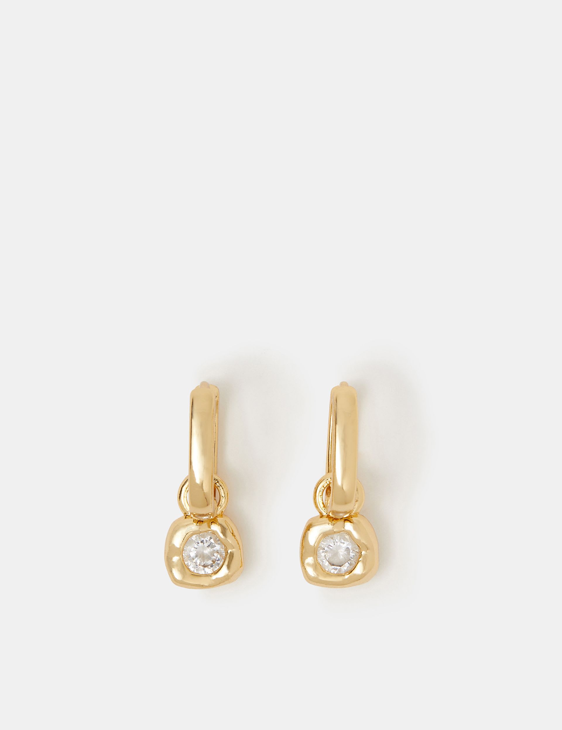 Accessorize gold charm hoop earrings 3cm, UK version