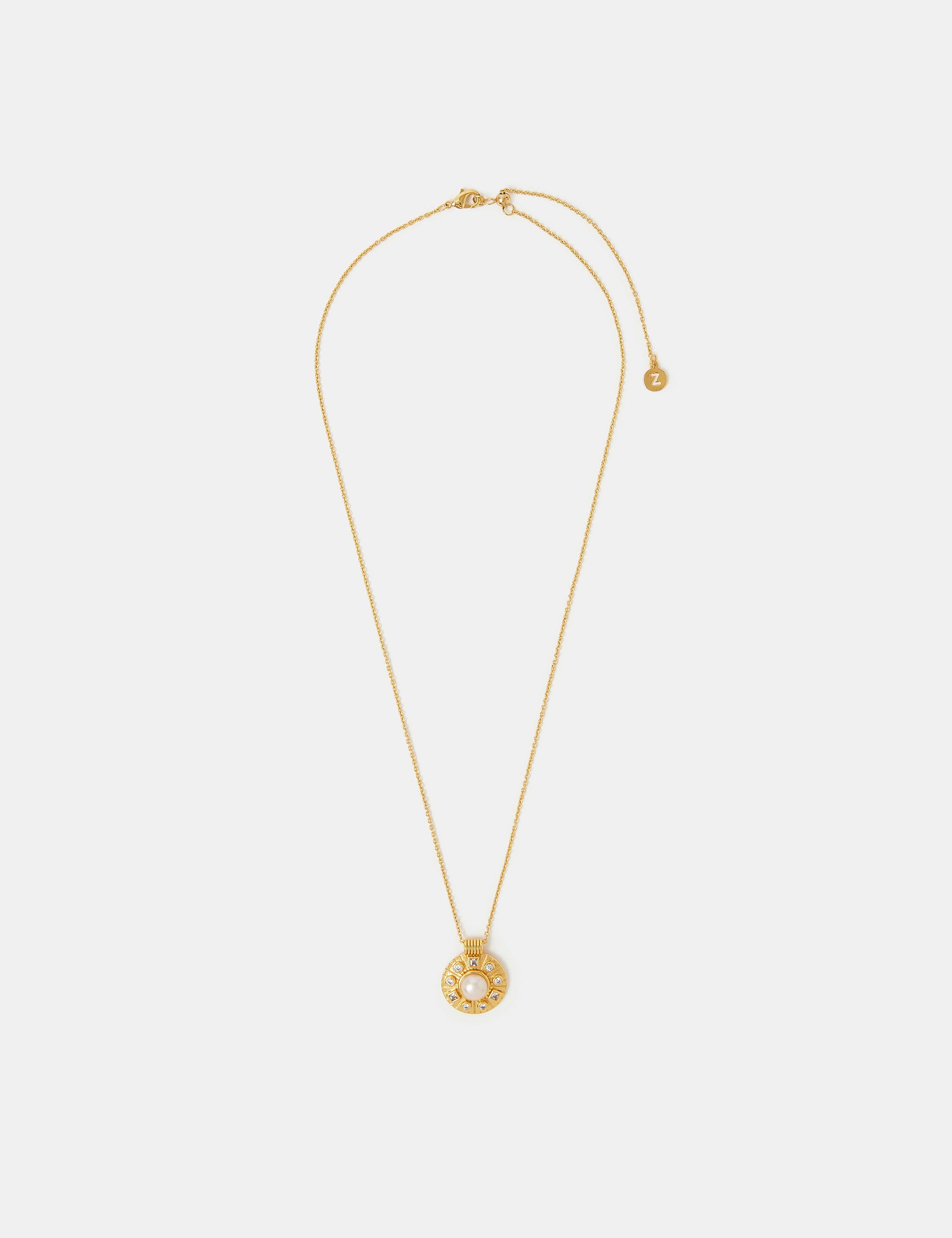 Accessorize gold plated coin pendant necklace with adjustable chain (British brand)