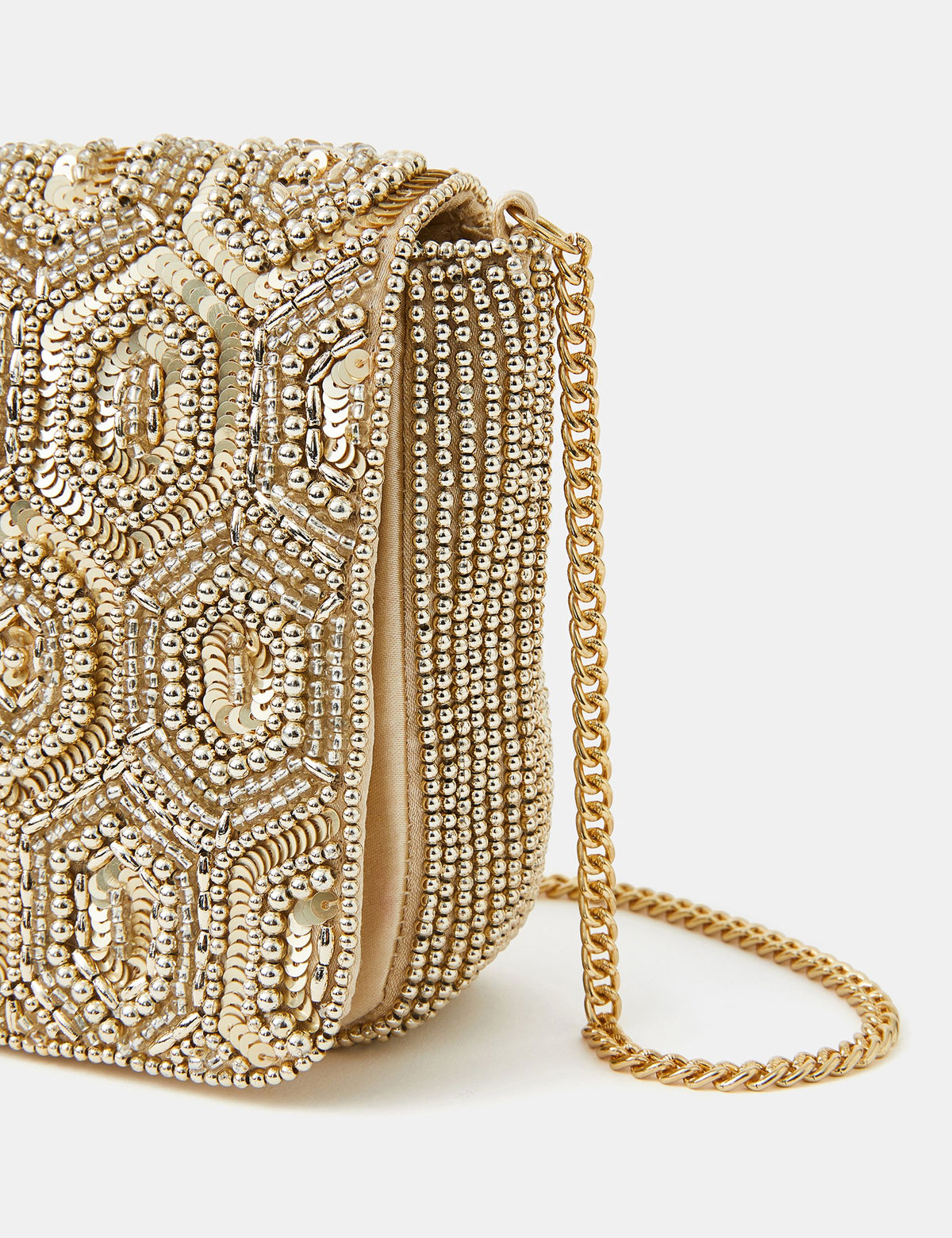 Accessorize geometric beaded clutch bag, imported from the UK