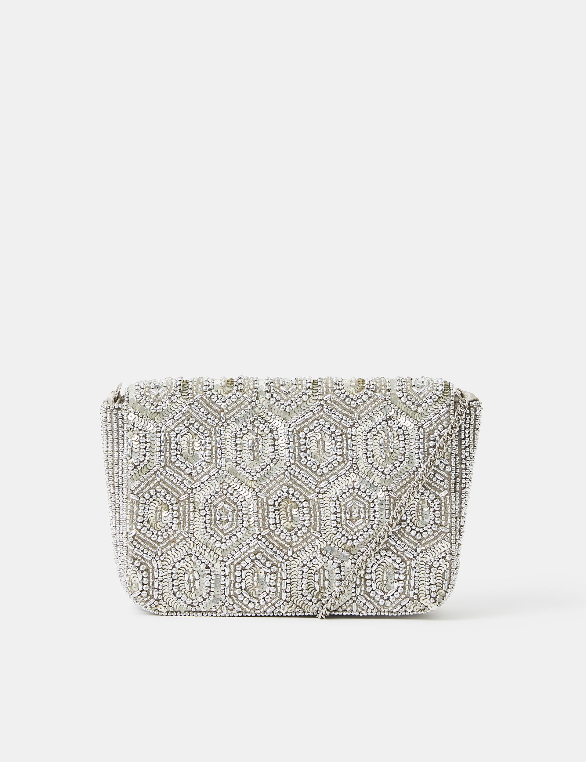 Accessorize geometric beaded clutch bag, imported from the UK