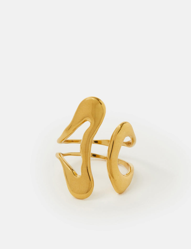 Accessorize gold tone fluid adjustable ring (British brand)