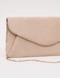 Phase Eight suede clutch bag with gold chain (British brand)