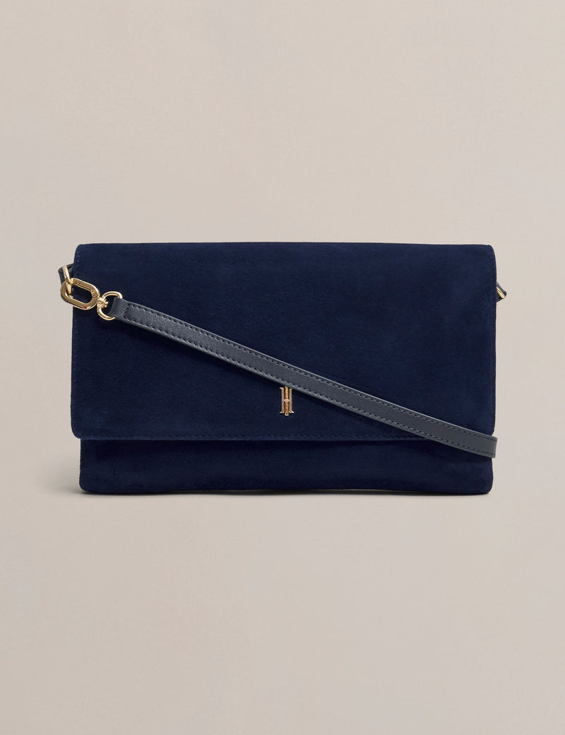Hobbs suede clutch bag with detachable strap (British brand)