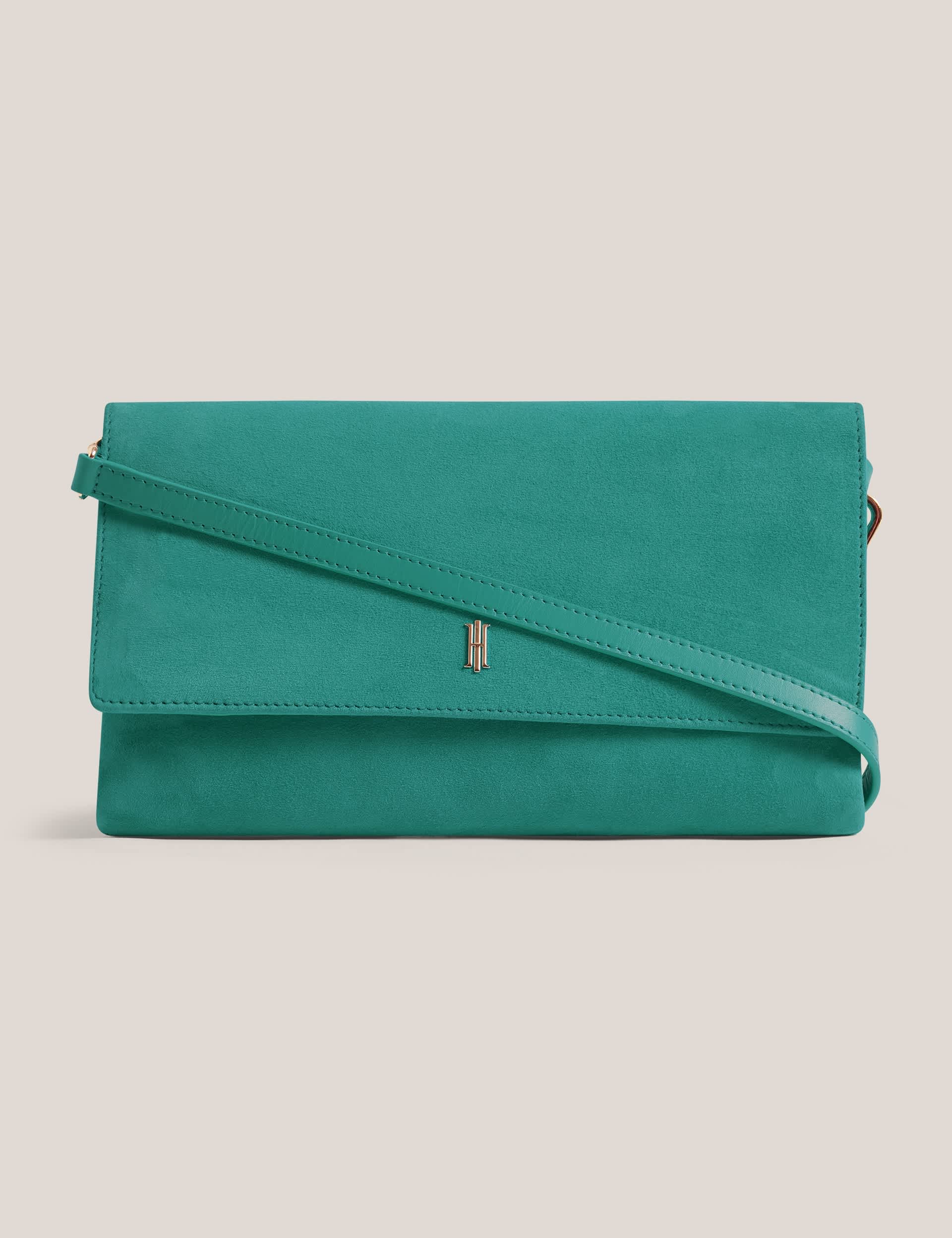 Hobbs Suede Clutch Bag
