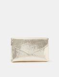 Accessorize metallic envelope cross body bag golden, imported from the UK