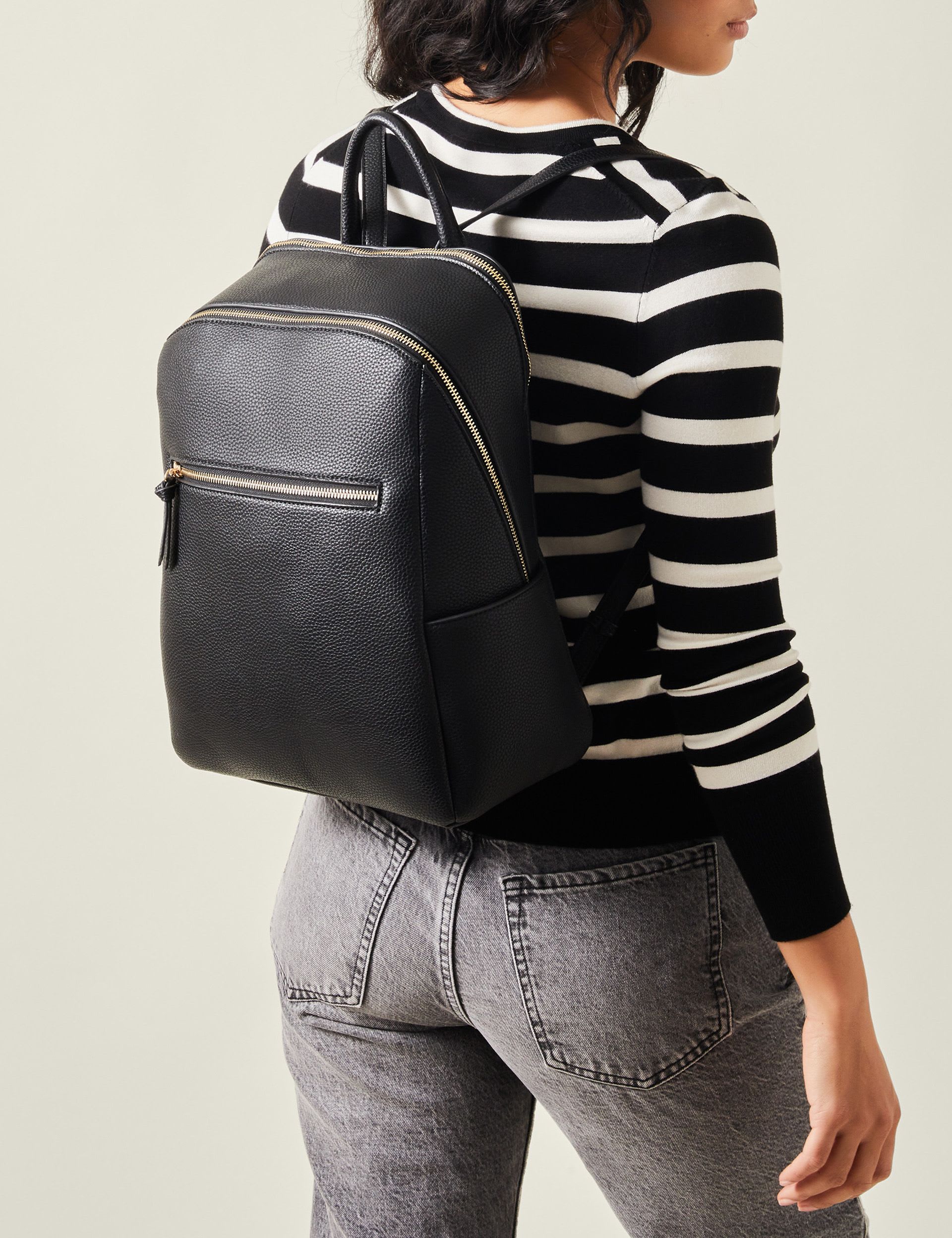 Accessorize faux leather zip around backpack (British brand)