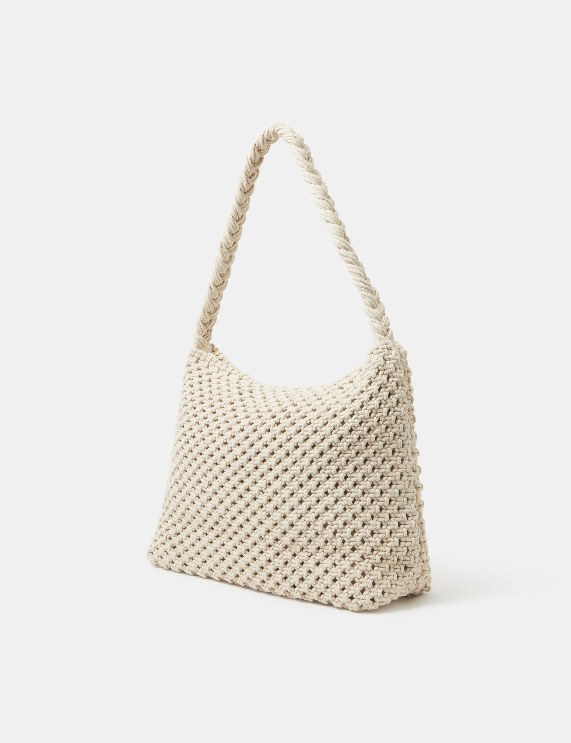 Accessorize macramé shoulder bag cotton rich - British product