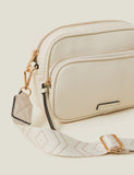 Accessorize faux leather double zip cross body camera bag - British product