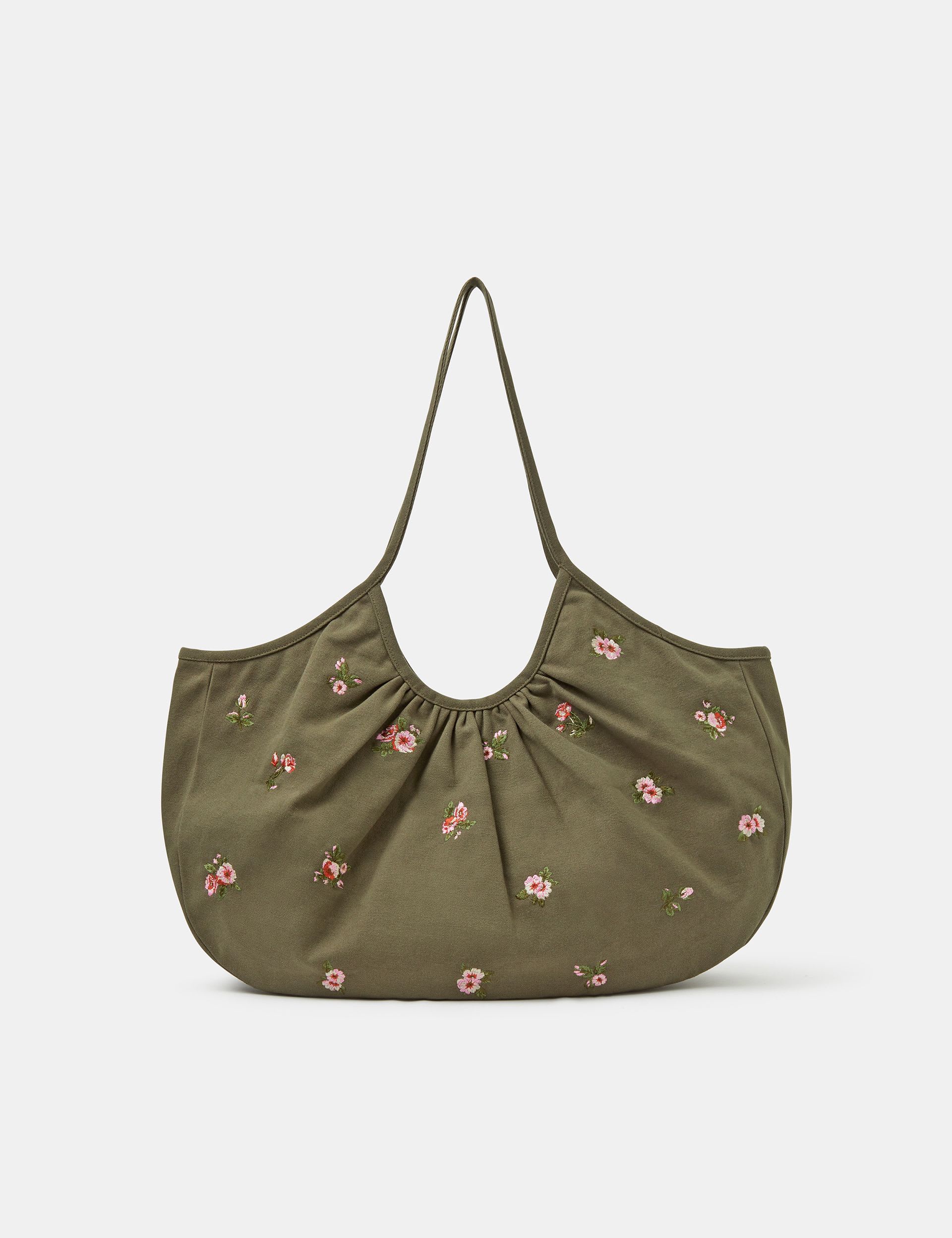 Accessorize embroidered cotton shoulder bag (British brand)