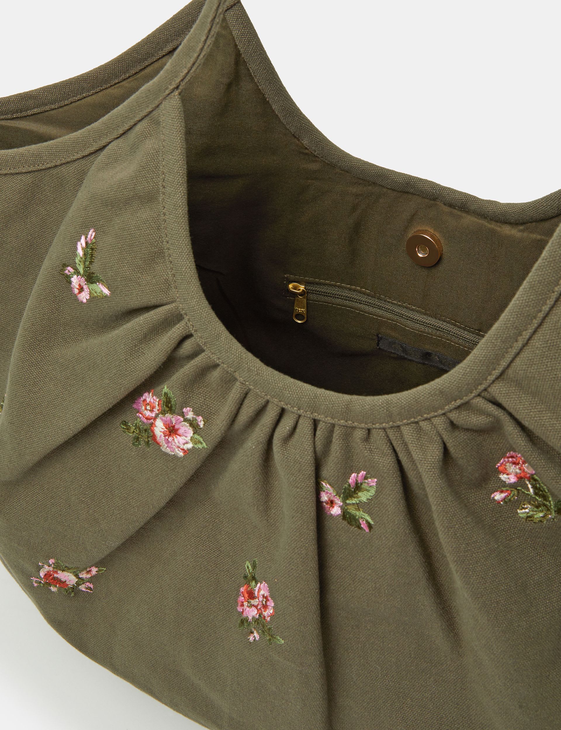 Accessorize embroidered cotton shoulder bag (British brand)