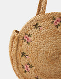 Accessorize straw beach bag with embroidered flowers - British product