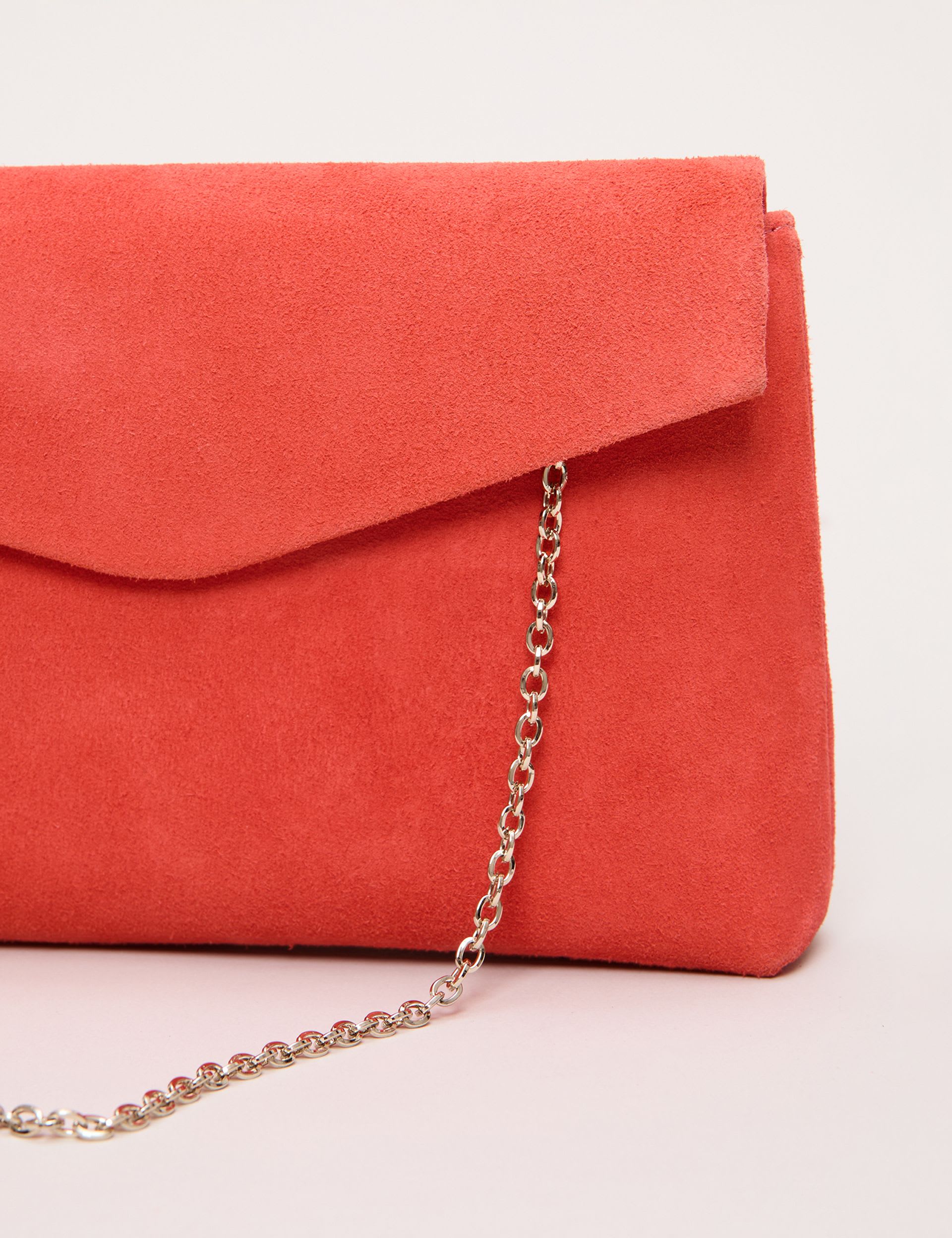 Phase Eight suede chain strap clutch bag - British product