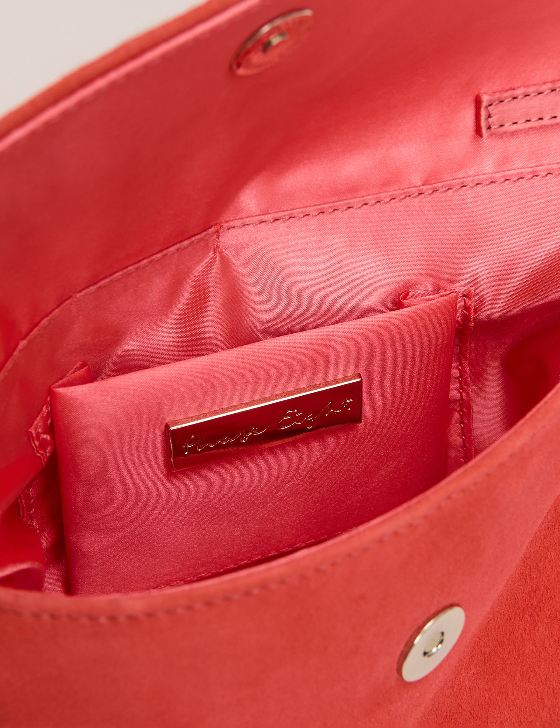 Phase Eight suede chain strap clutch bag - British product
