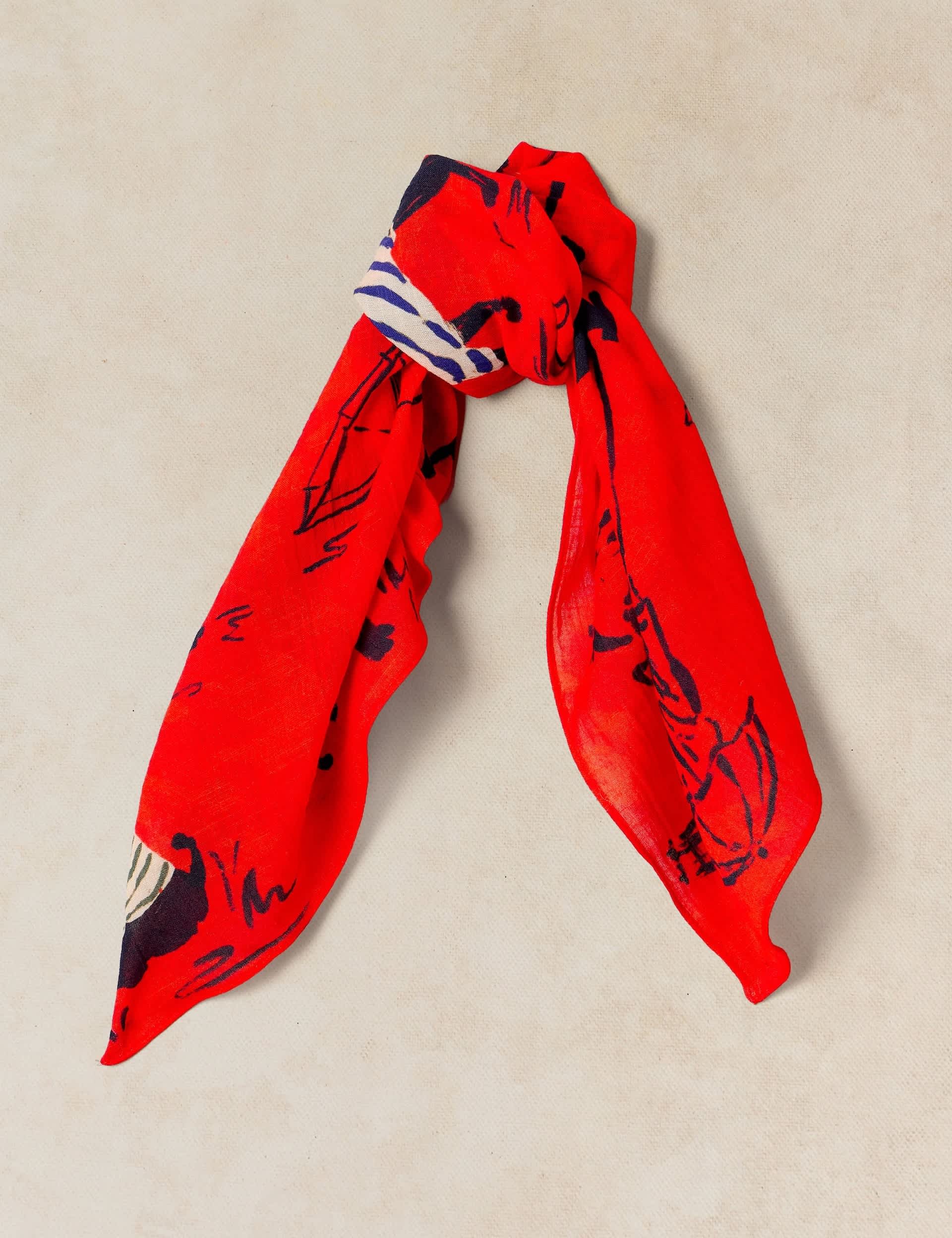 White Stuff dog print square scarf, UK version
