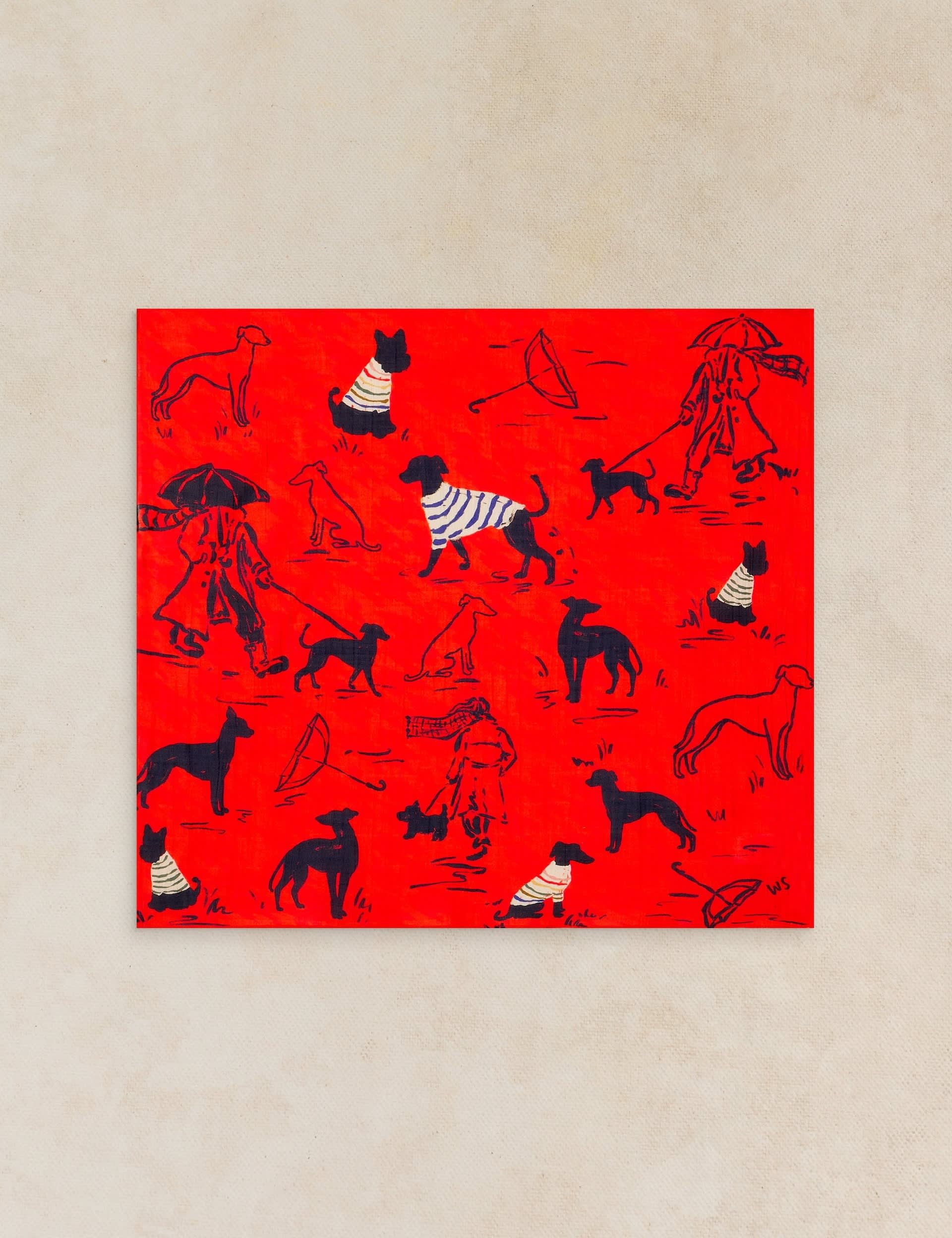 White Stuff dog print square scarf, UK version