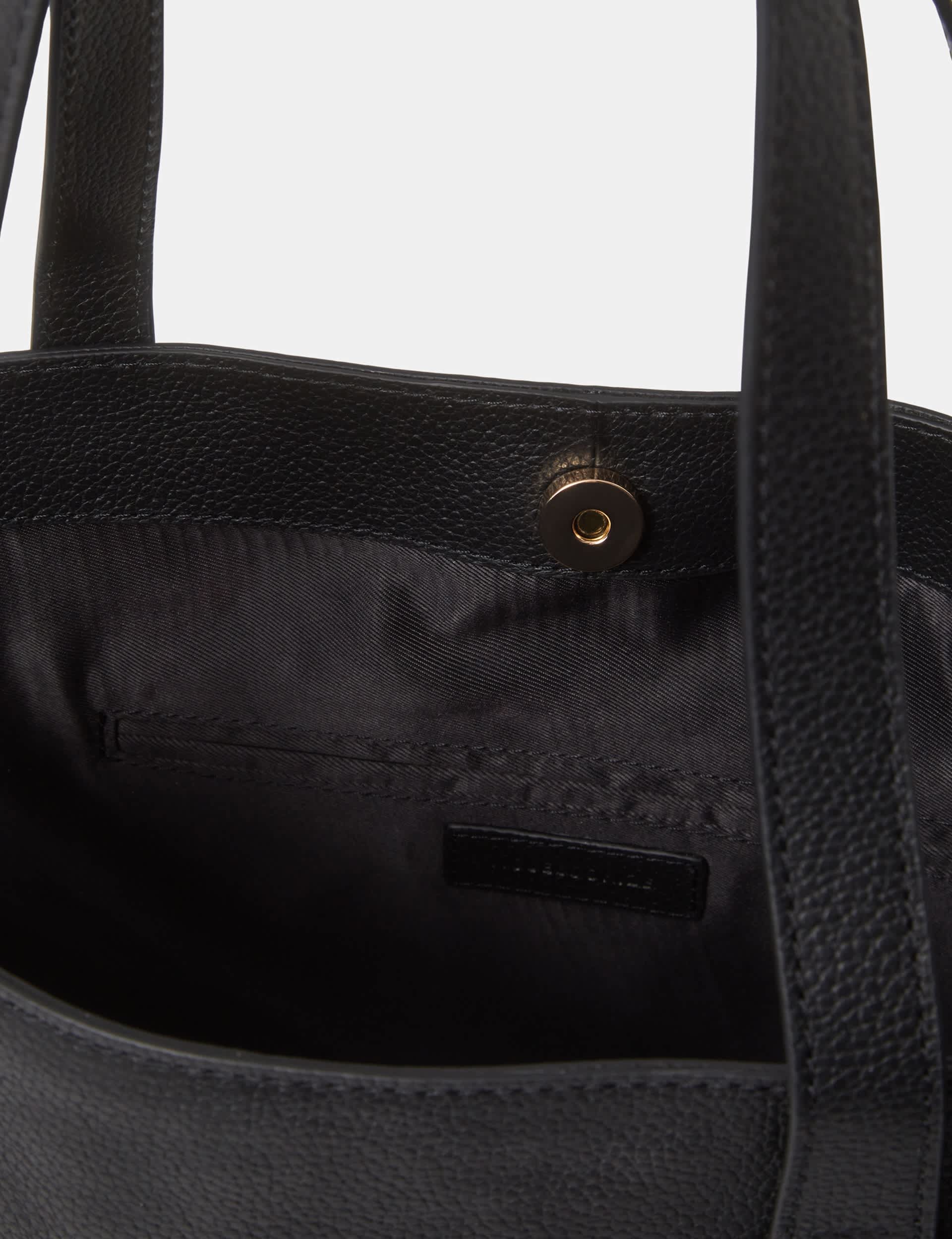 Accessorize leather tote bag with suede side panels and adjustable size (British brand)