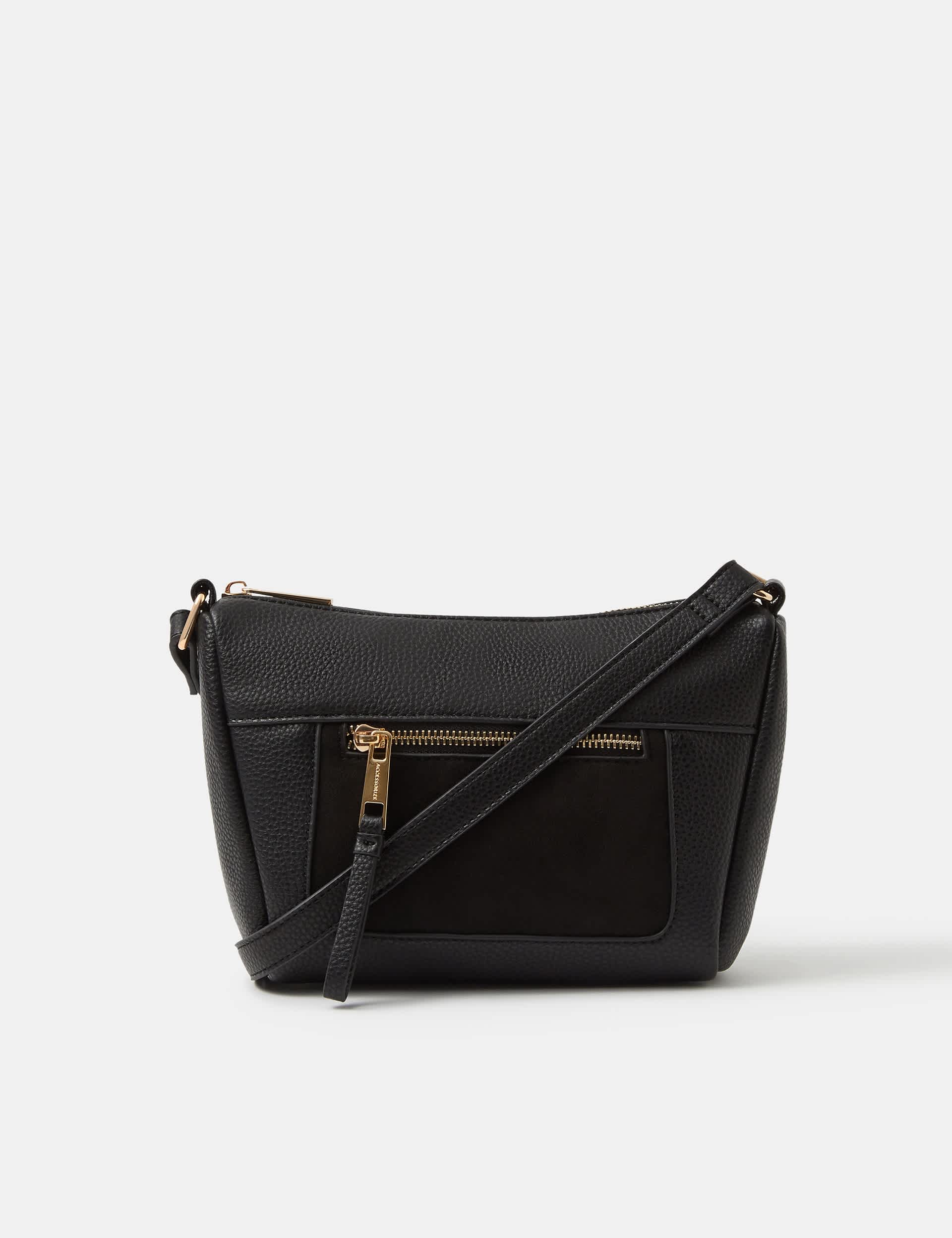 Accessorize faux leather cross body bag with gold hardware - British product