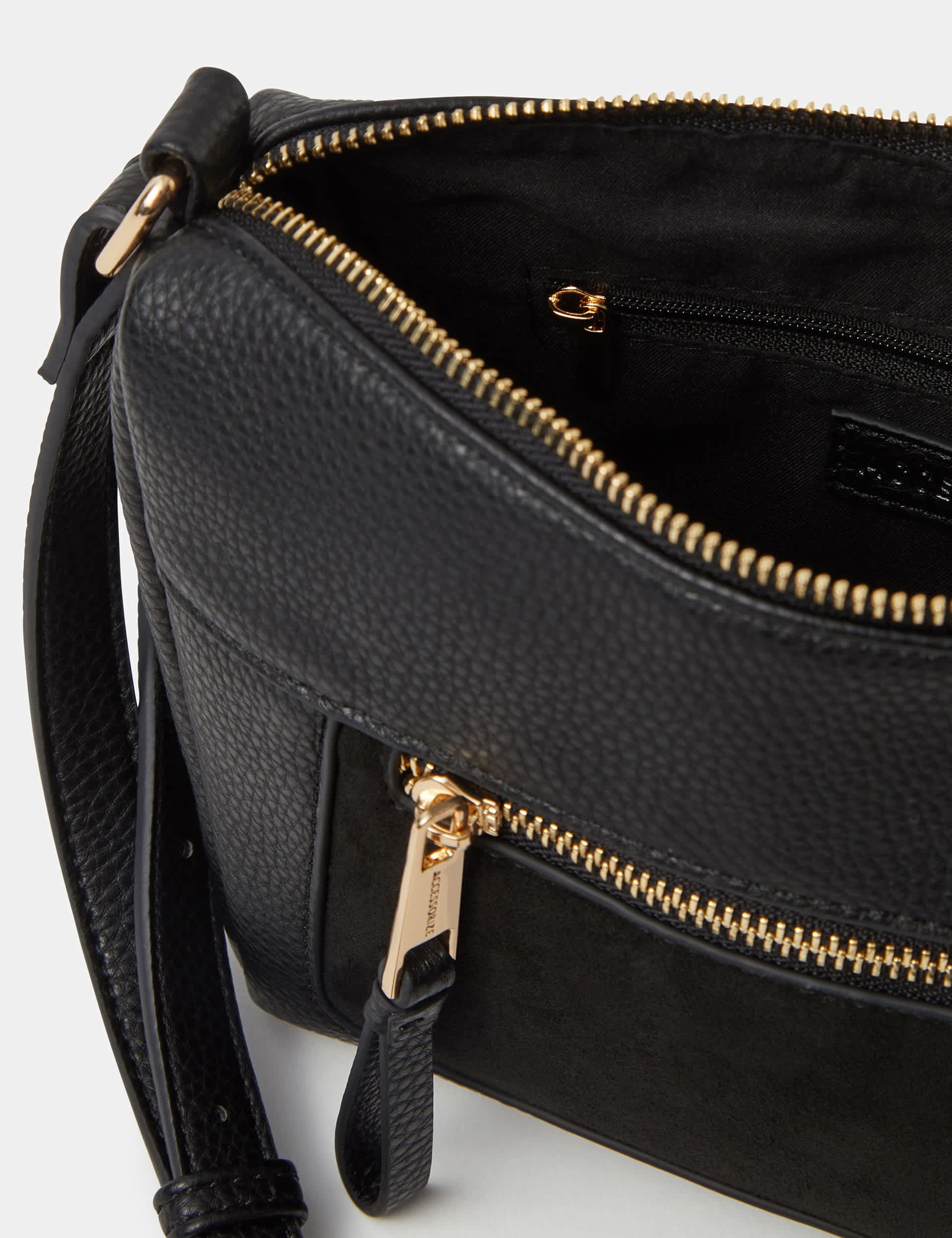 Accessorize faux leather cross body bag with gold hardware - British product