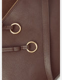 Accessorize leather curved messenger bag with suede, UK version