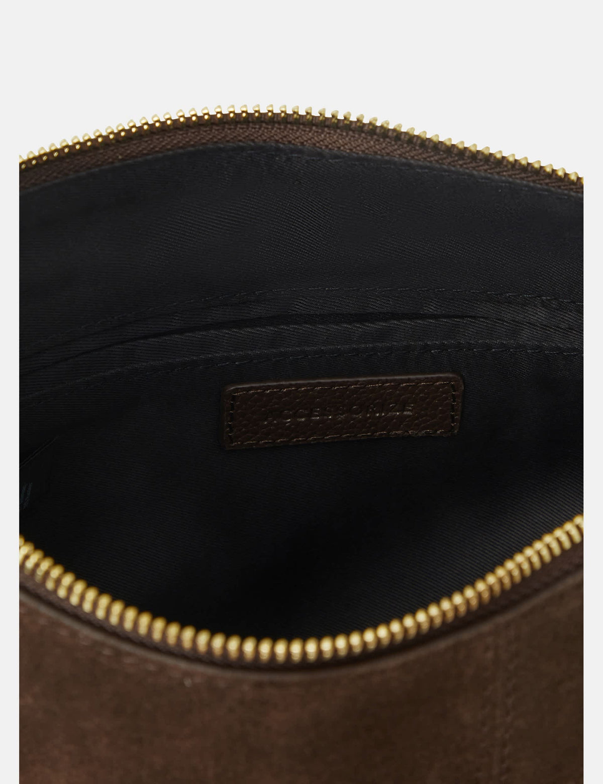 Accessorize leather curved messenger bag with suede, UK version
