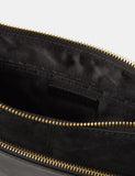 Accessorize leather curved messenger bag with suede, UK version