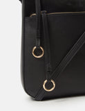 Accessorize leather curved messenger bag with suede, UK version