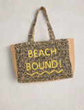 White Stuff raffia embroidered tote bag large (British brand)
