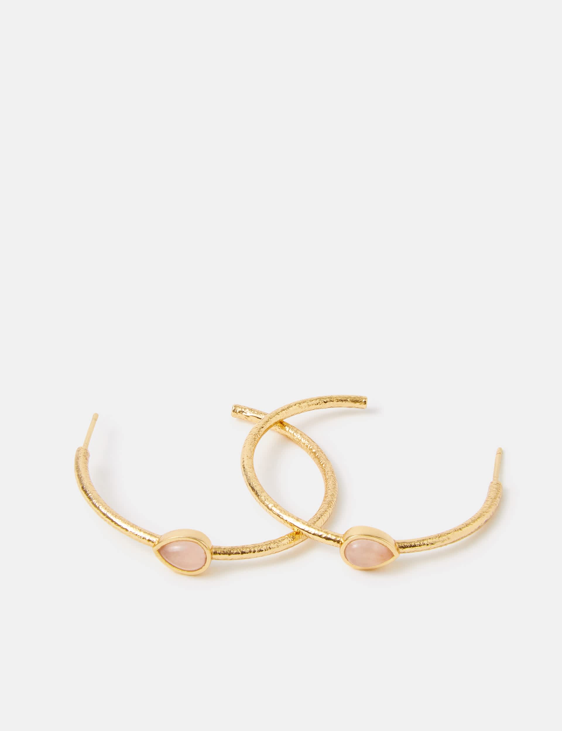 Accessorize rose quartz hoop earrings (British brand)