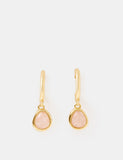 Accessorize rose quartz drop earrings 14ct gold plated, imported from the UK