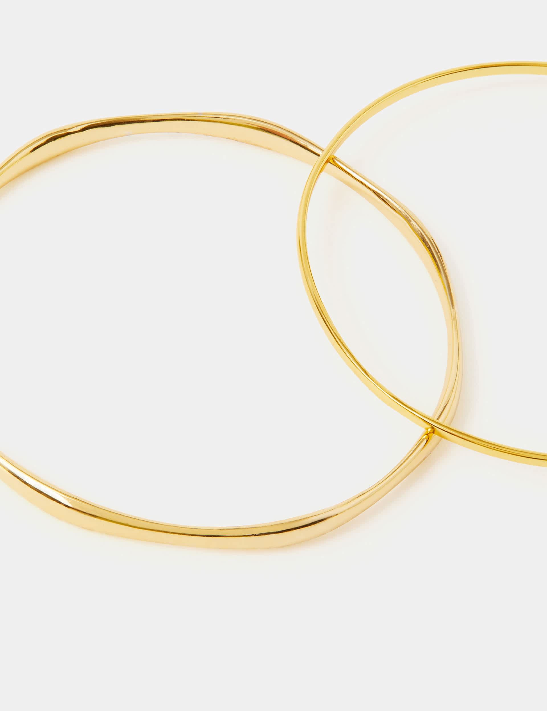 Accessorize 14ct gold plated bangles pack - British product