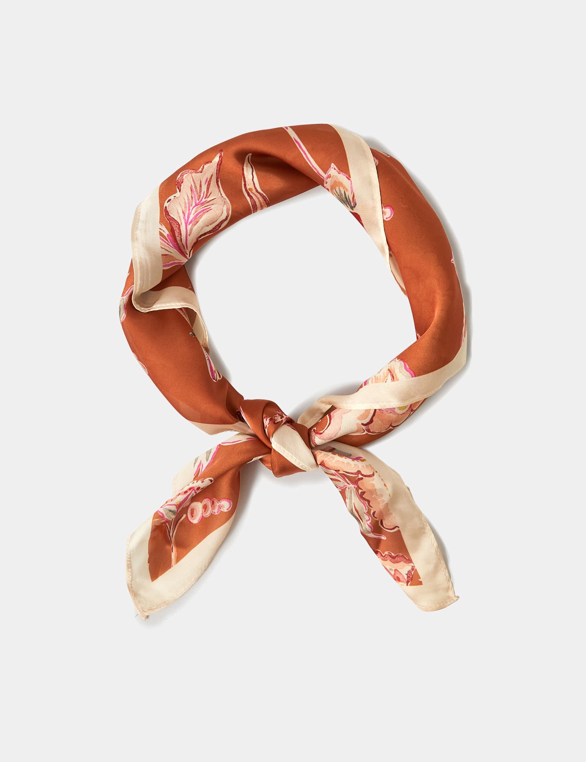 Accessorize satin square scarf floral print, imported from the UK