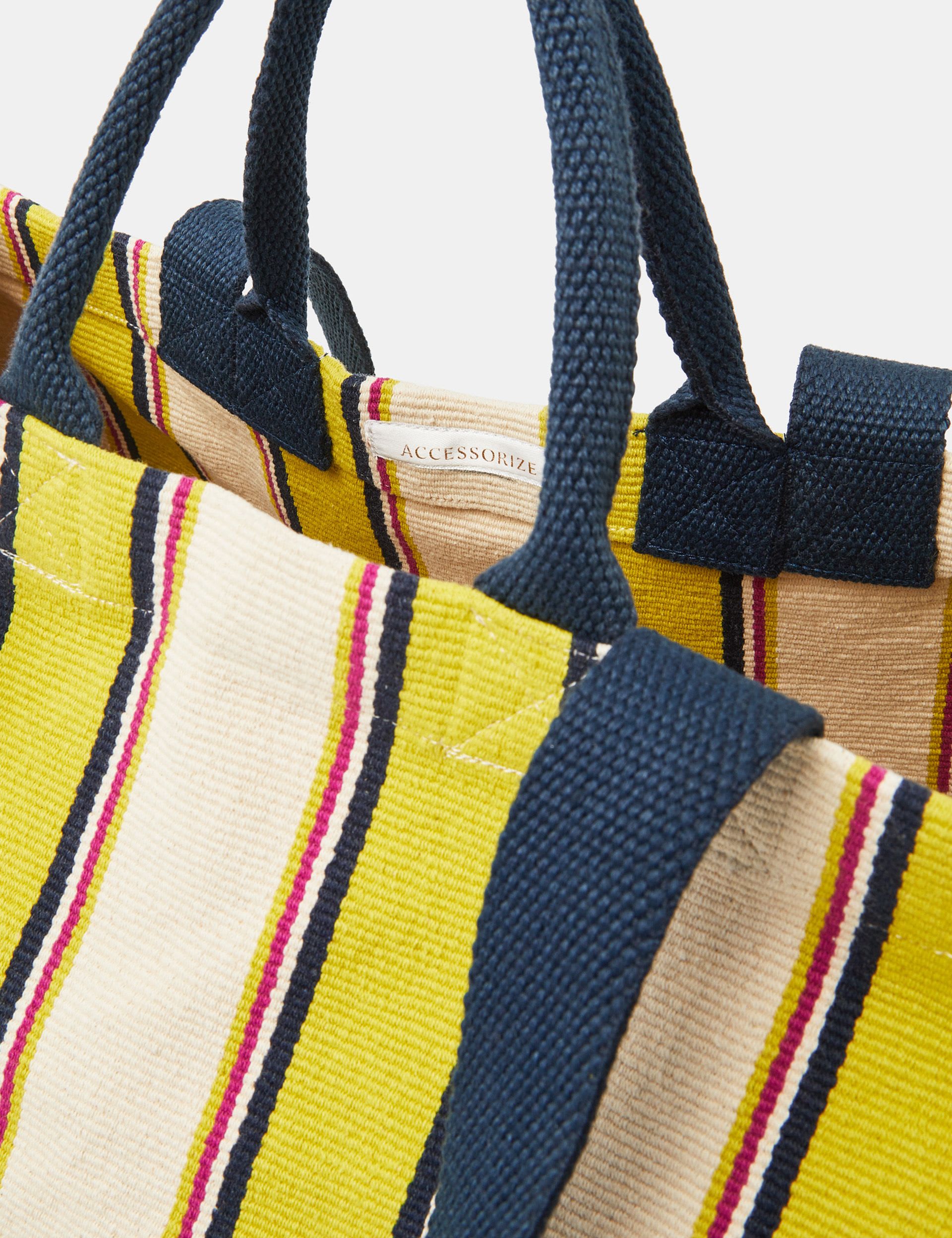 Accessorize cotton rich striped tote bag for beach - British product