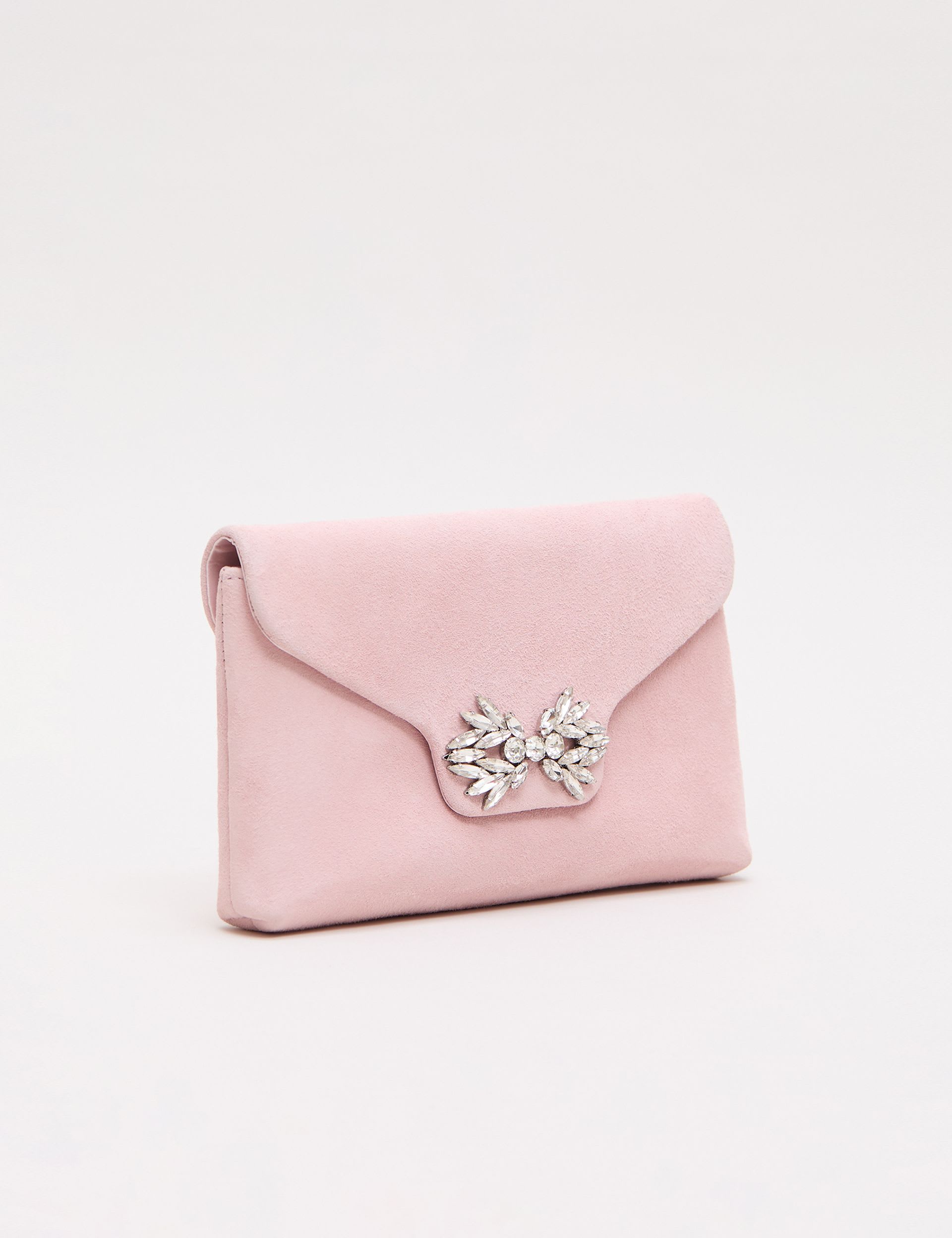 Phase Eight suede embellished clutch bag - British product