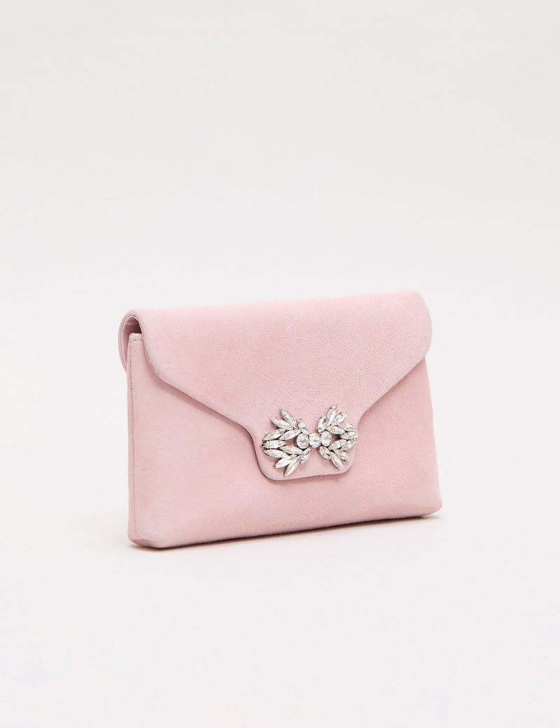 Phase Eight suede embellished clutch bag - British product