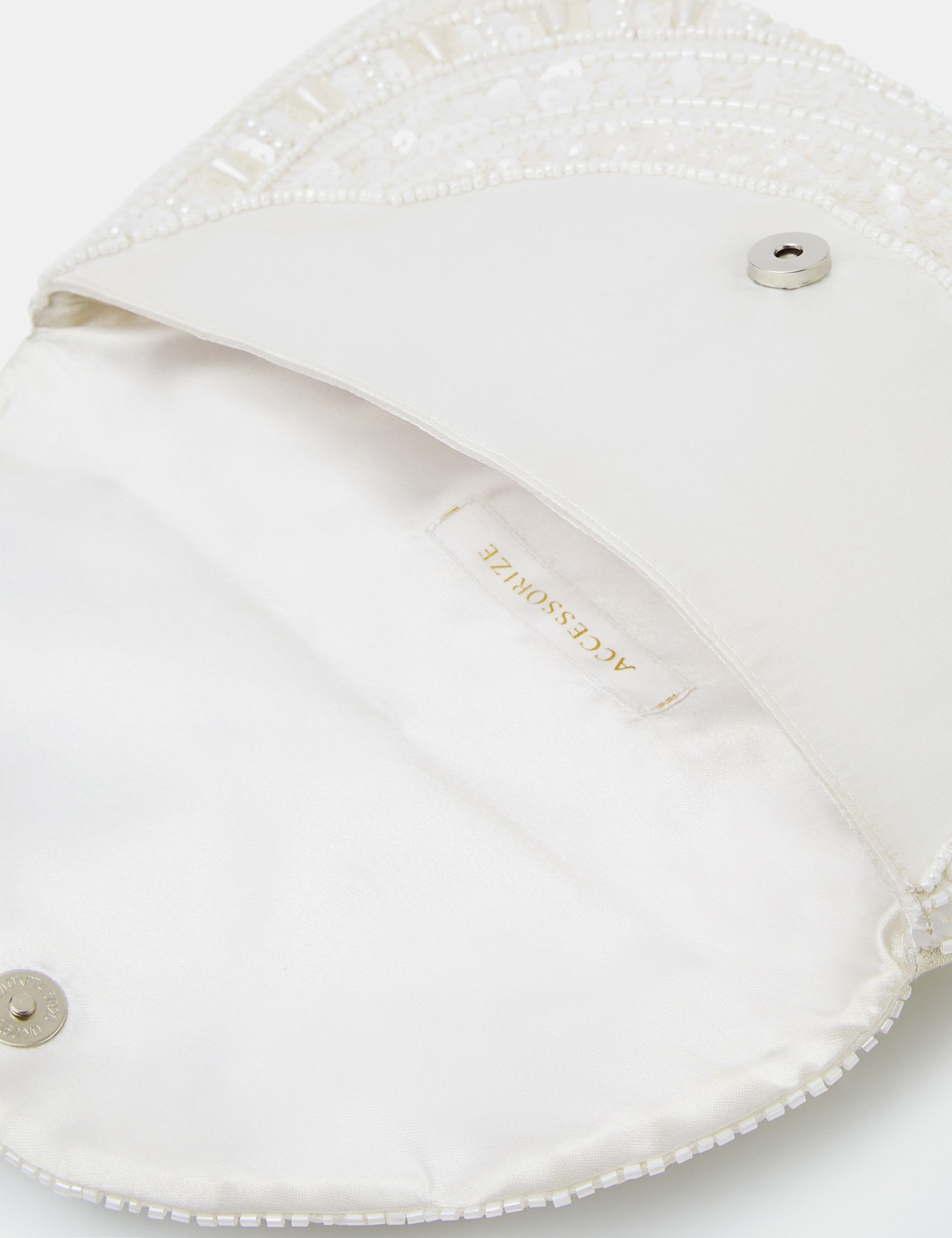 Accessorize beaded embellished clutch bag with sequins, imported from the UK