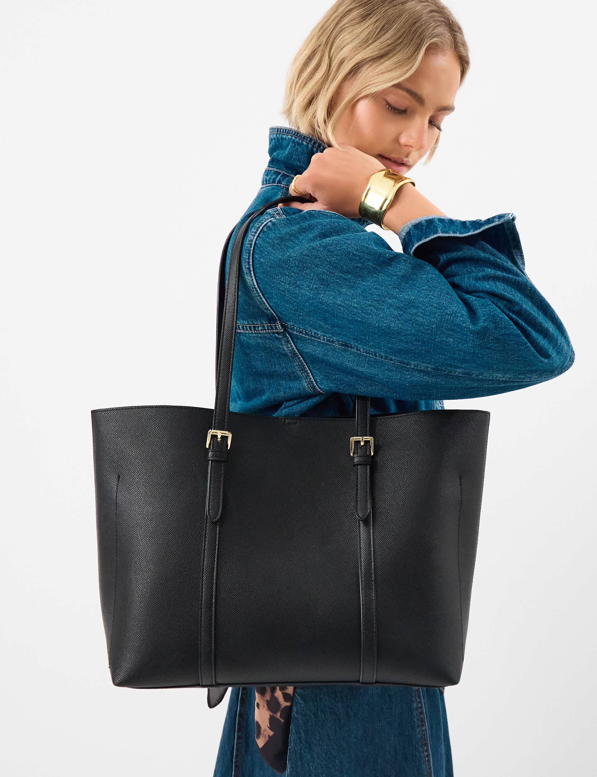 Accessorize top handle tote bag in faux leather (British brand)