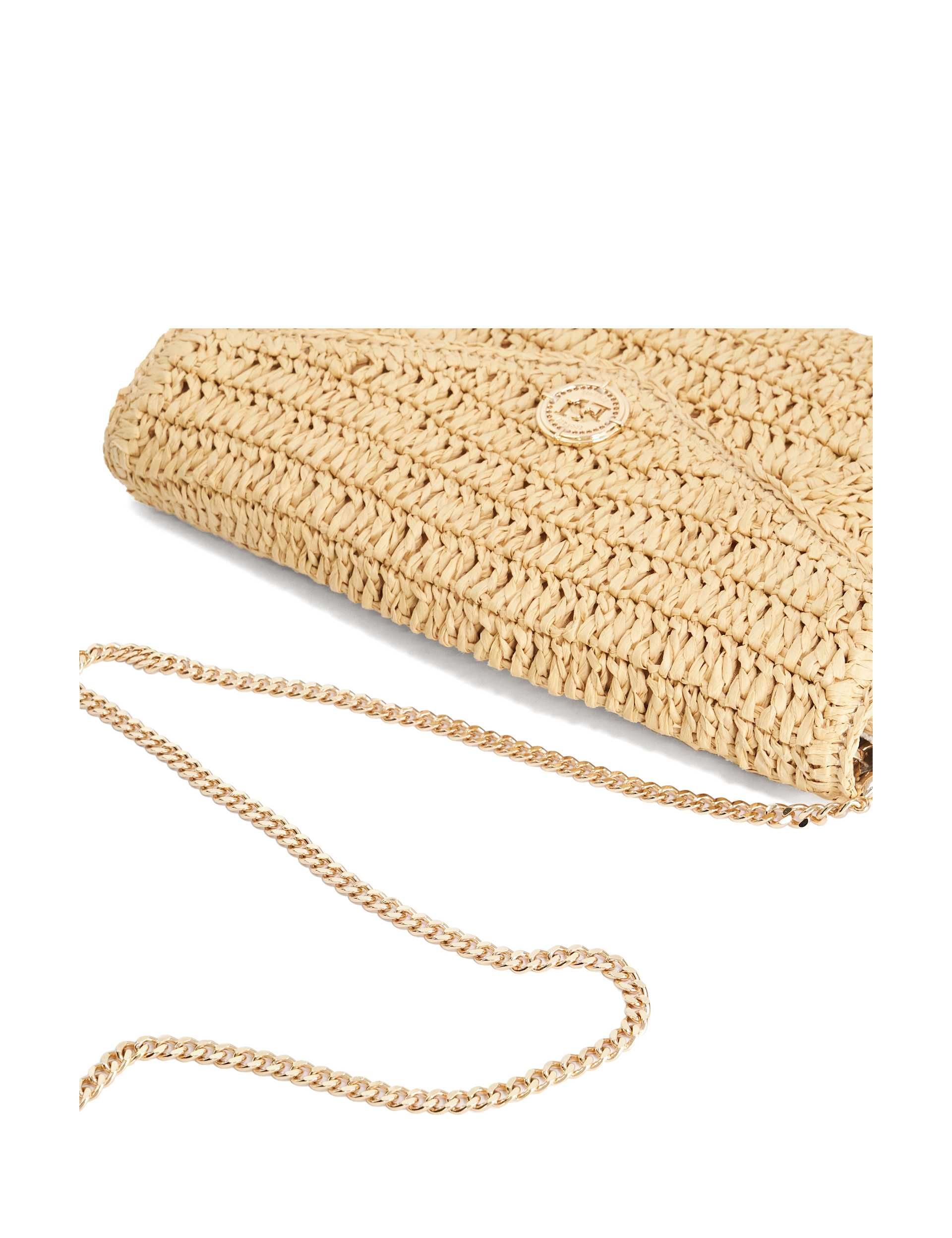 Dune London raffia chain strap clutch bag - British product