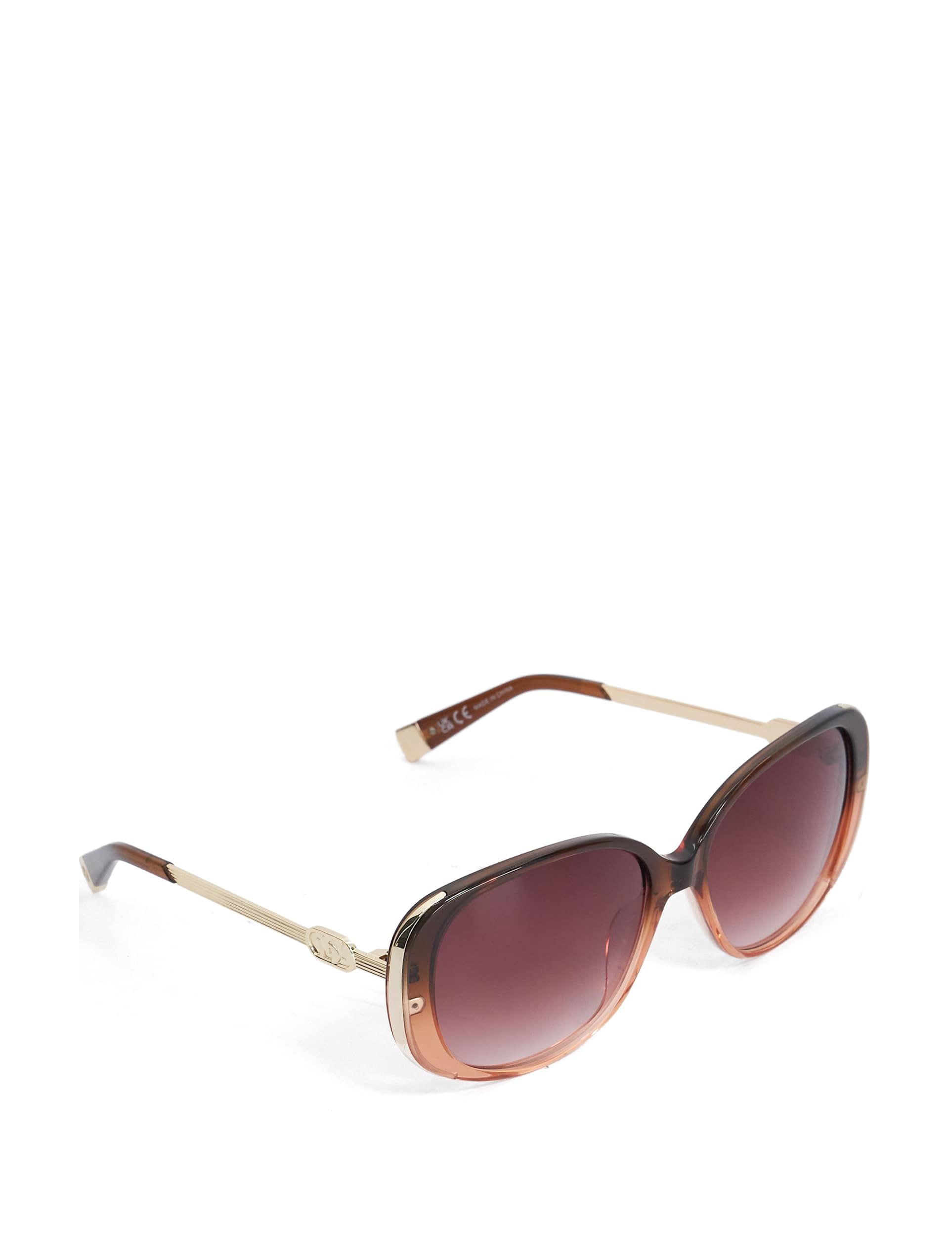 Dune London oversized square sunglasses with bronze tinted lenses, imported from the UK