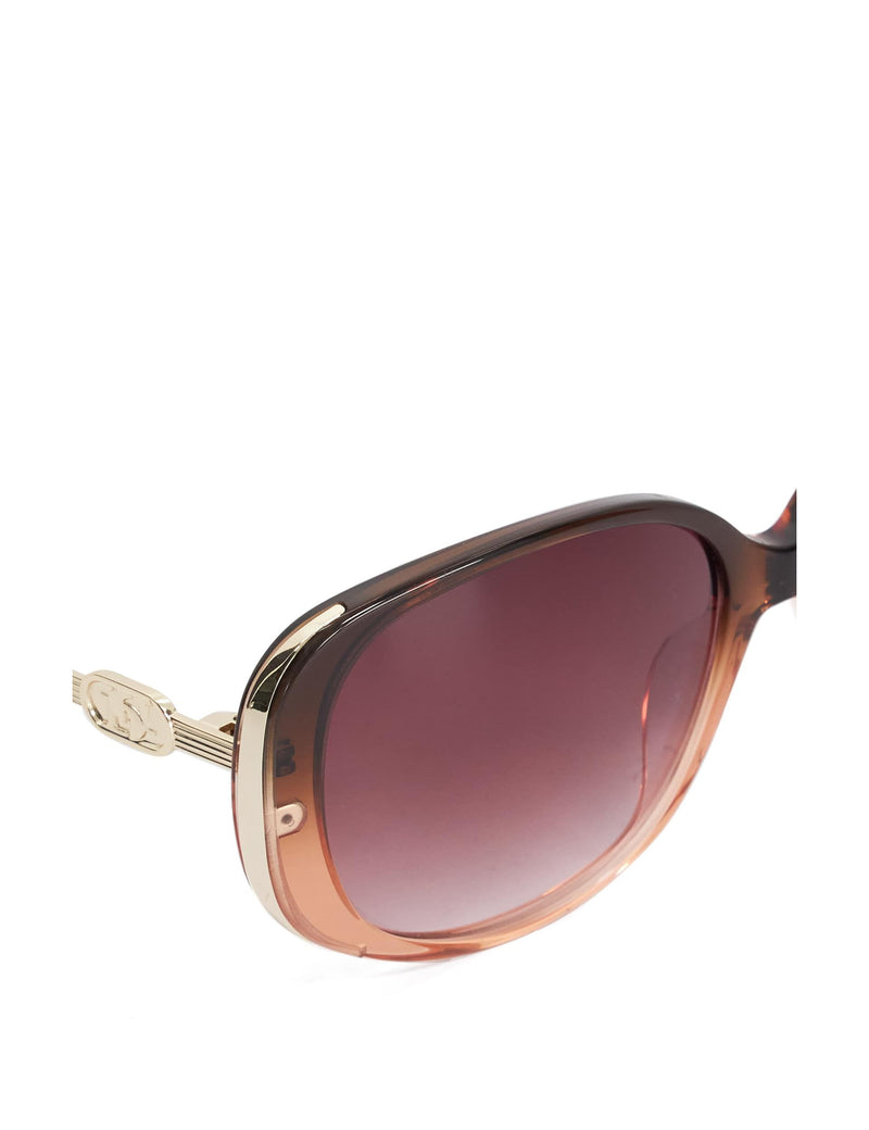 Dune London oversized square sunglasses with bronze tinted lenses, imported from the UK