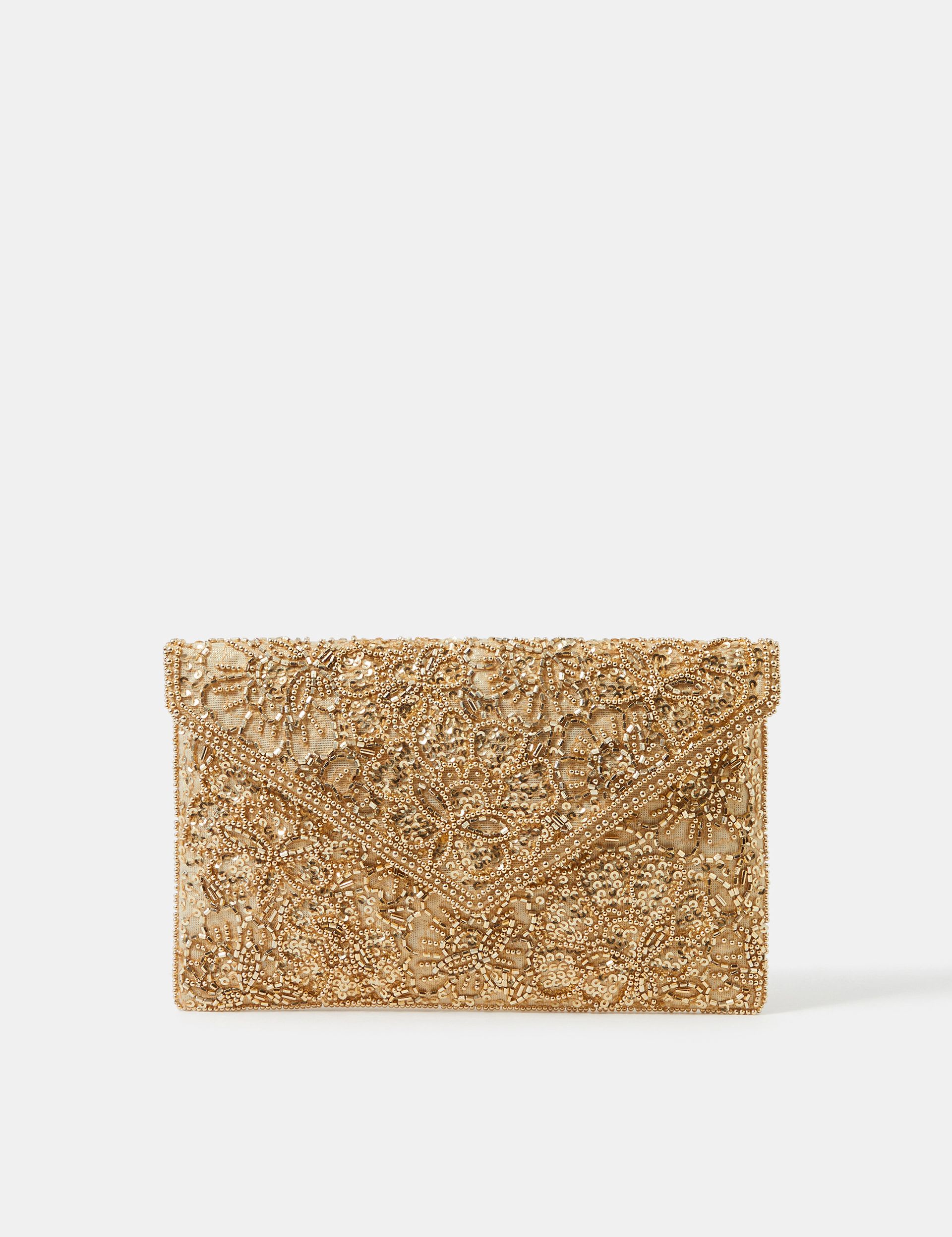 Accessorize embellished chain strap clutch bag, UK version