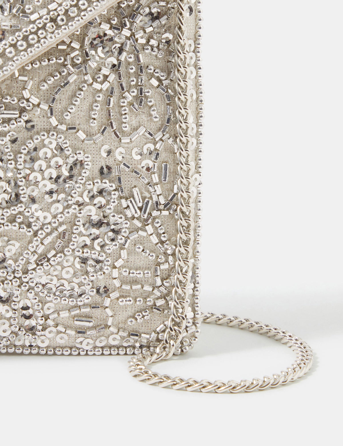 Accessorize embellished chain strap clutch bag, UK version