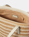Accessorize straw striped shoulder bag with zip fastening - British product