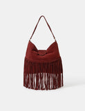 Accessorize suede fringed shoulder bag (British brand)